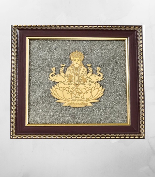 Goddess_Gajalakshmi_Raw_Pyrite_Frame_Divine_Wealth_Fortune1 Goddess of Wealth & Fortune – Gajalakshmi Raw Pyrite Frame - Image 1